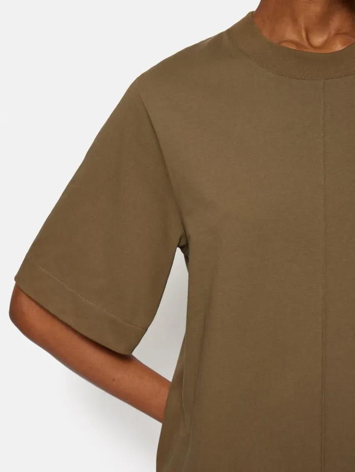 Jigsaw Cotton Riley TShirt Dress Khaki Women Dresses and Jumpsuits