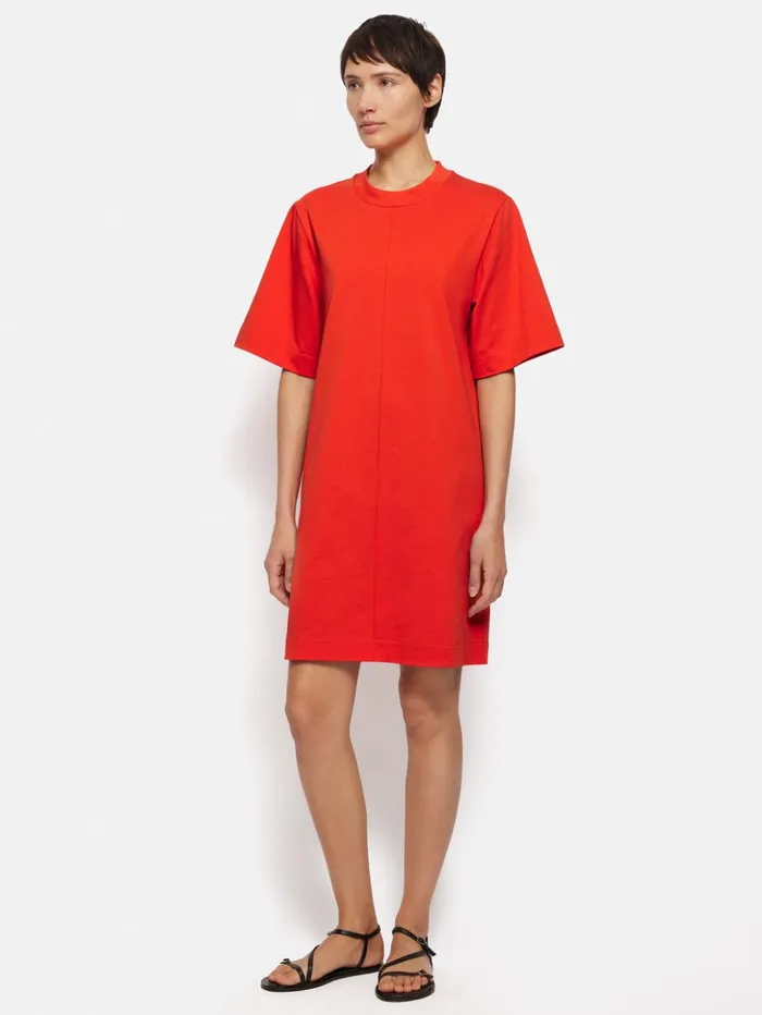 Jigsaw Cotton Riley TShirt Dress Red Women Dresses and Jumpsuits