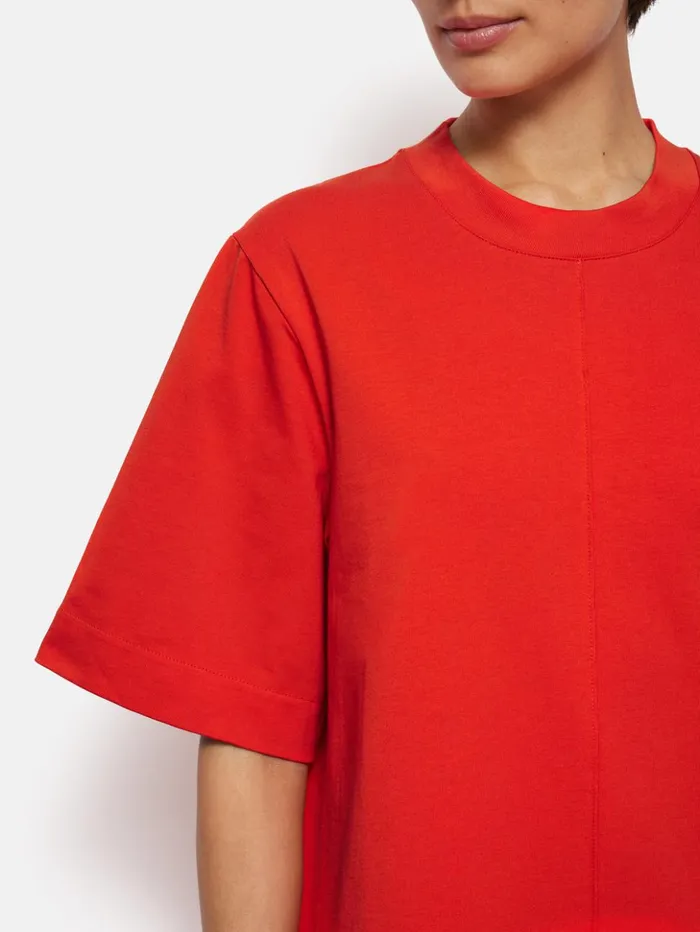 Jigsaw Cotton Riley TShirt Dress Red Women Dresses and Jumpsuits