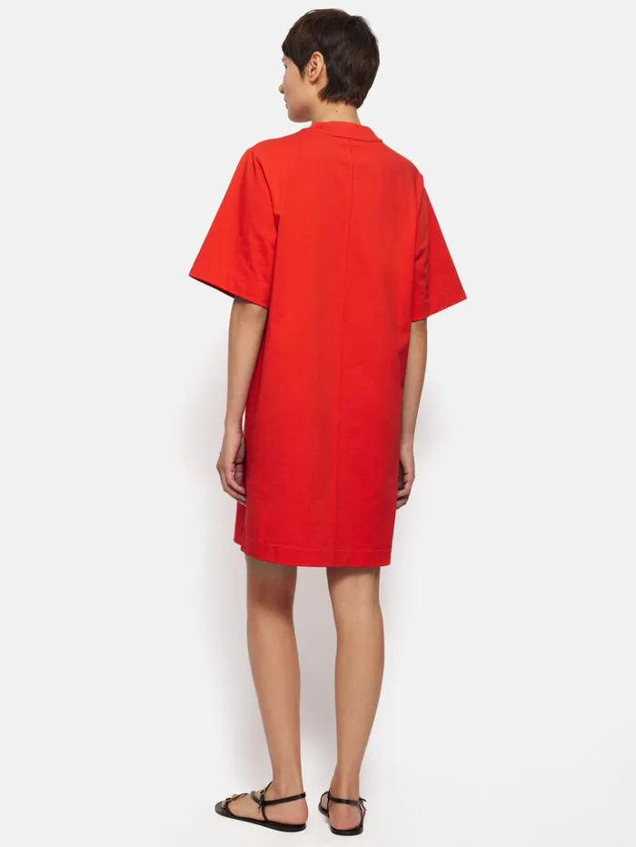 Jigsaw Cotton Riley TShirt Dress Red Women Dresses and Jumpsuits