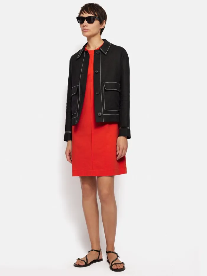 Jigsaw Cotton Riley TShirt Dress Red Women Dresses and Jumpsuits