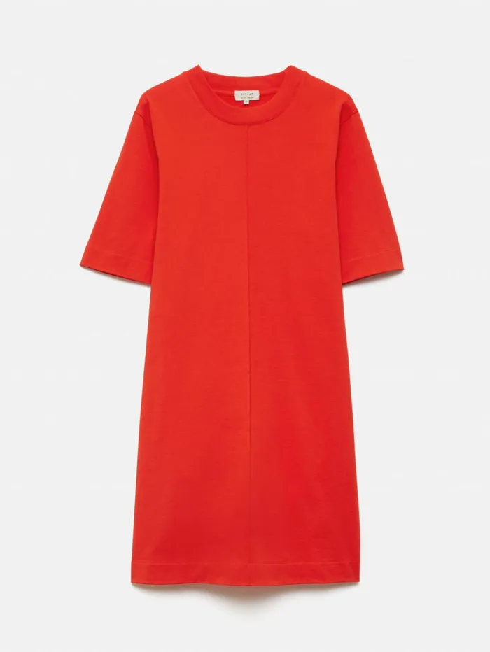 Jigsaw Cotton Riley TShirt Dress Red Women Dresses and Jumpsuits
