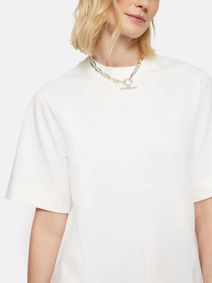 Jigsaw Cotton Riley TShirt Dress White Women Dresses and Jumpsuits