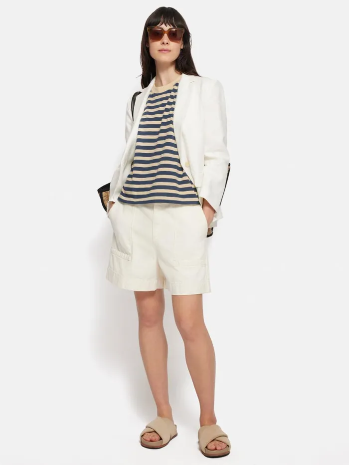 Jigsaw Cotton Slub Stripe Tank Blue Women Shirts and Tops