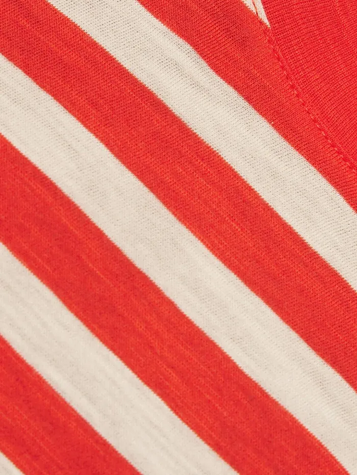Jigsaw Cotton Slub Stripe Tee Red Women Shirts and Tops