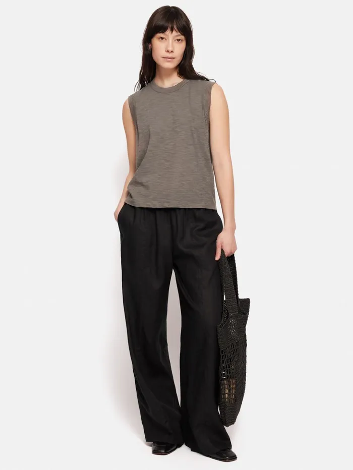 Jigsaw Cotton Slub Tank Top Brown Women Shirts and Tops