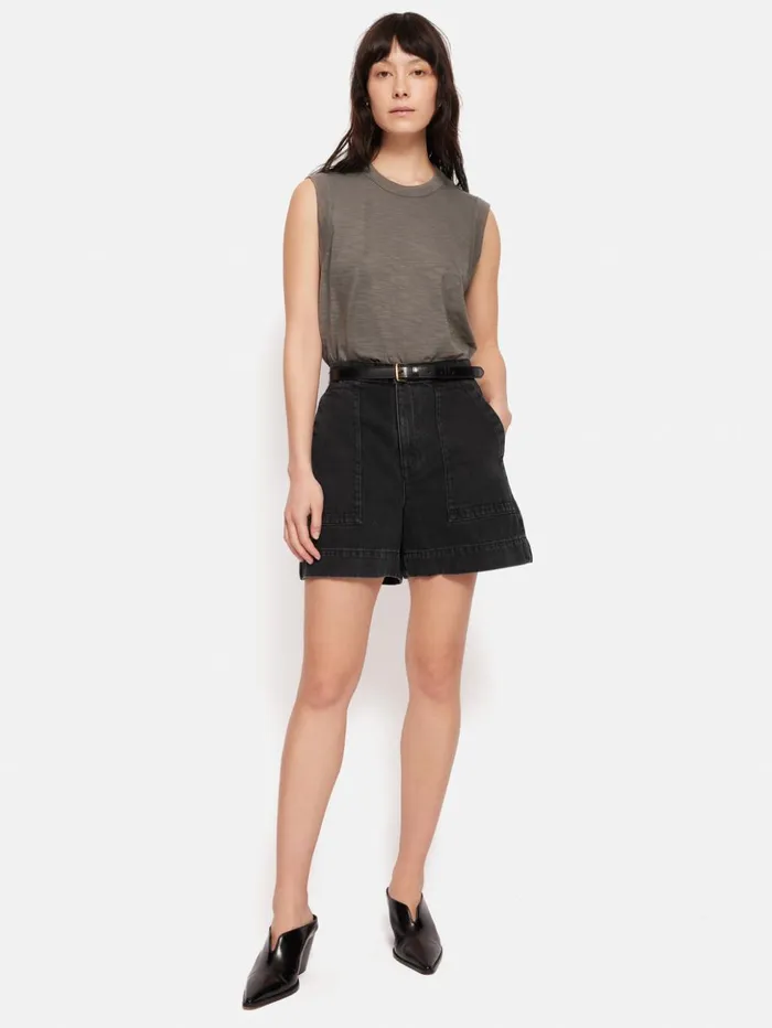Jigsaw Cotton Slub Tank Top Brown Women Shirts and Tops