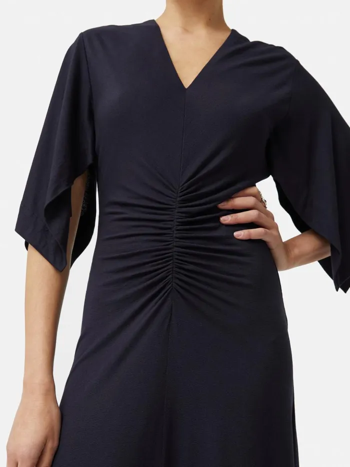 Jigsaw Crepe Handkerchief Dress Navy Women Dresses and Jumpsuits