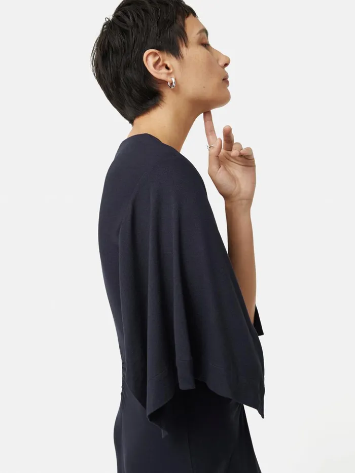 Jigsaw Crepe Handkerchief Dress Navy Women Dresses and Jumpsuits