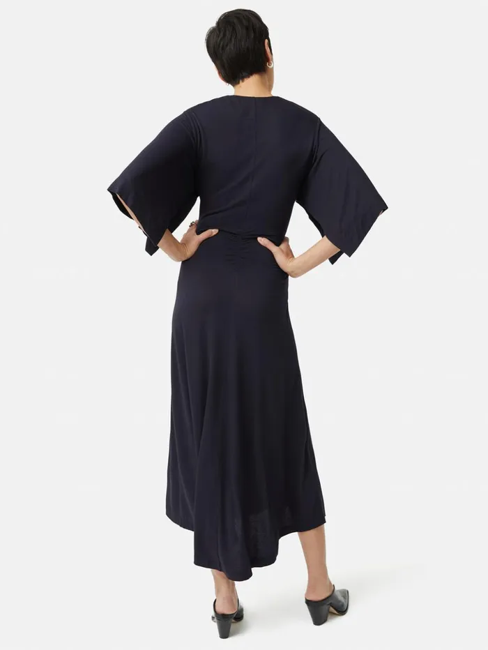 Jigsaw Crepe Handkerchief Dress Navy Women Dresses and Jumpsuits