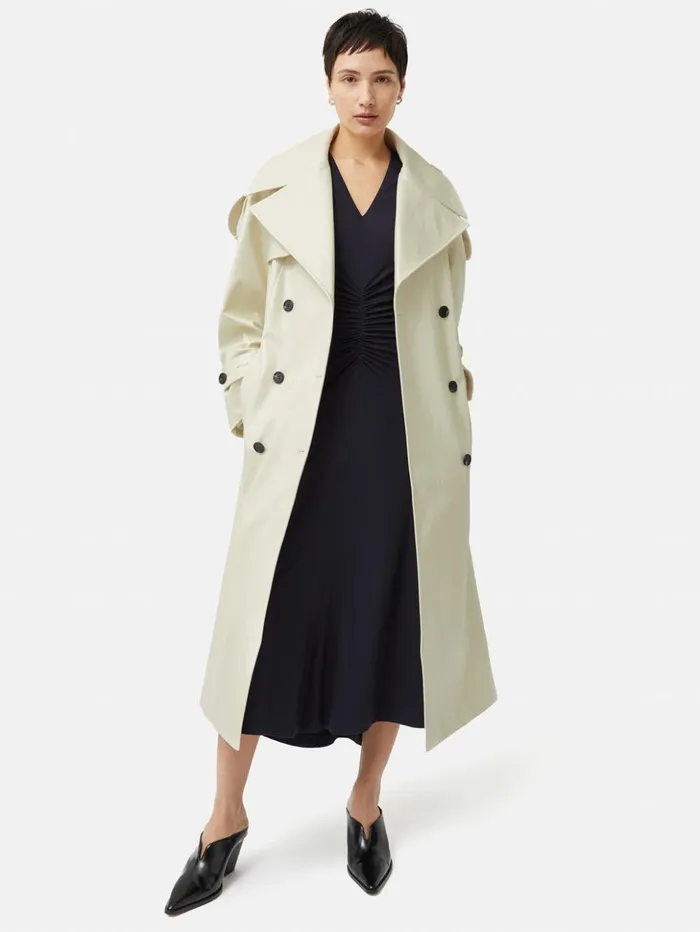 Jigsaw Crepe Handkerchief Dress Navy Women Dresses and Jumpsuits