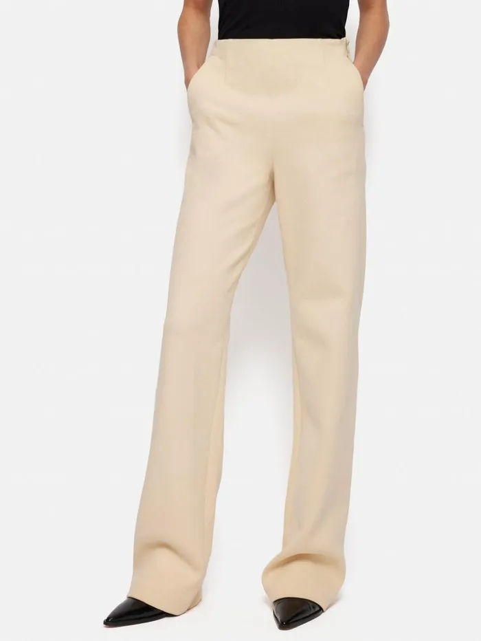 Jigsaw Crepe Ponte Jersey Blake Trouser Cream Women Trousers