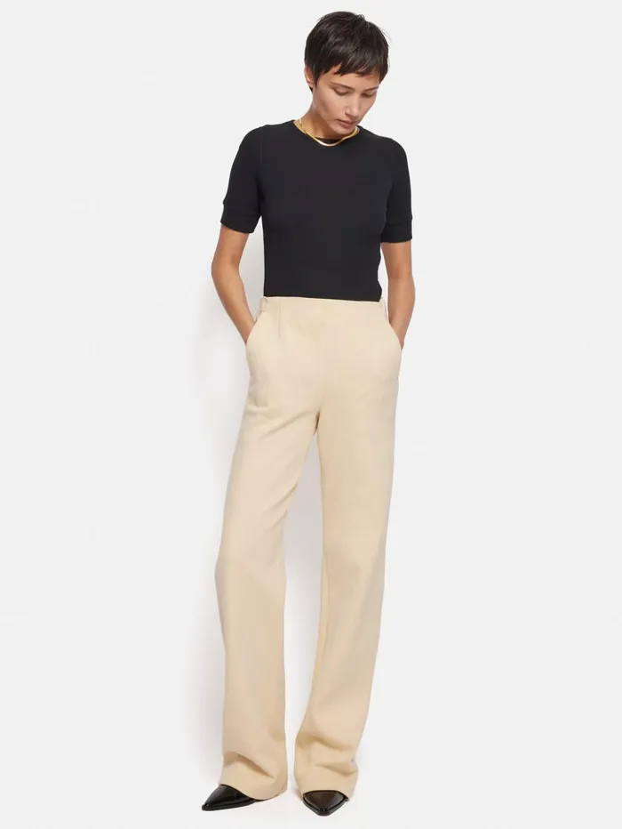 Jigsaw Crepe Ponte Jersey Blake Trouser Cream Women Trousers