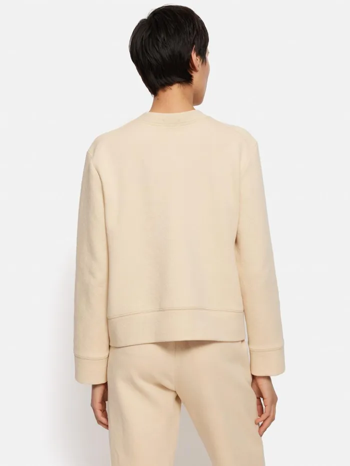 Jigsaw Crepe Ponte Jersey Jacket Cream Women Coats and Jackets