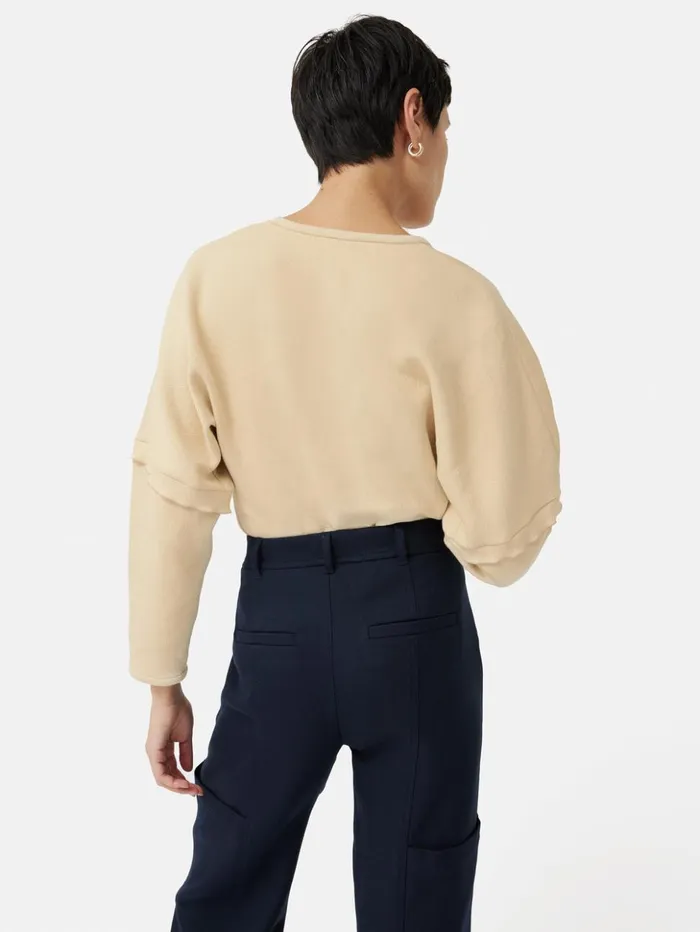 Jigsaw Crepe Ponte Scoop Top Cream Women Shirts and Tops