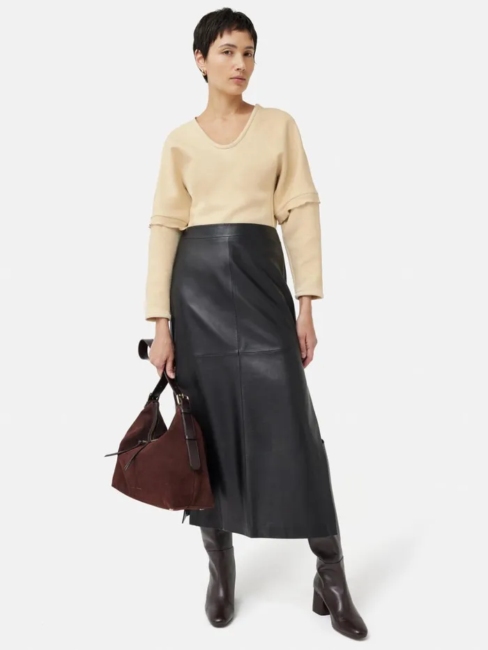 Jigsaw Crepe Ponte Scoop Top Cream Women Shirts and Tops