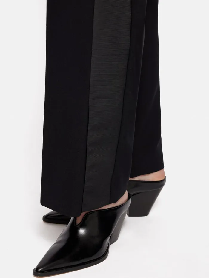 Jigsaw Crepe Split Hem Jogger Black Women Trousers