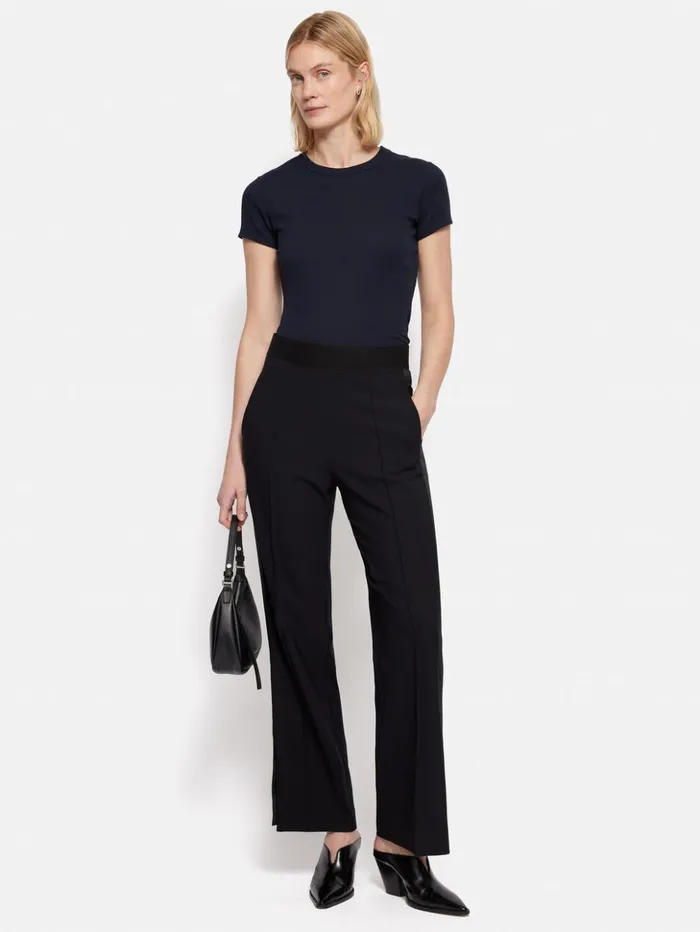 Jigsaw Crepe Split Hem Jogger Black Women Trousers