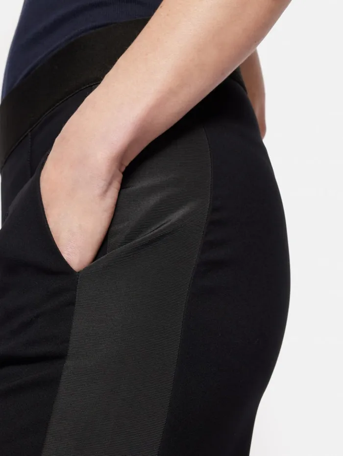 Jigsaw Crepe Split Hem Jogger Black Women Trousers