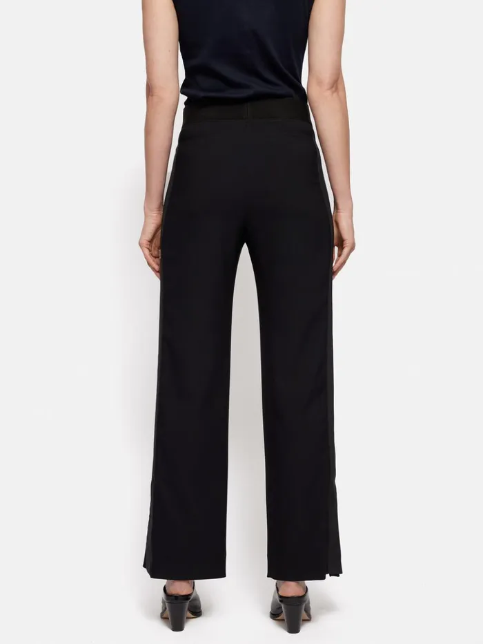 Jigsaw Crepe Split Hem Jogger Black Women Trousers