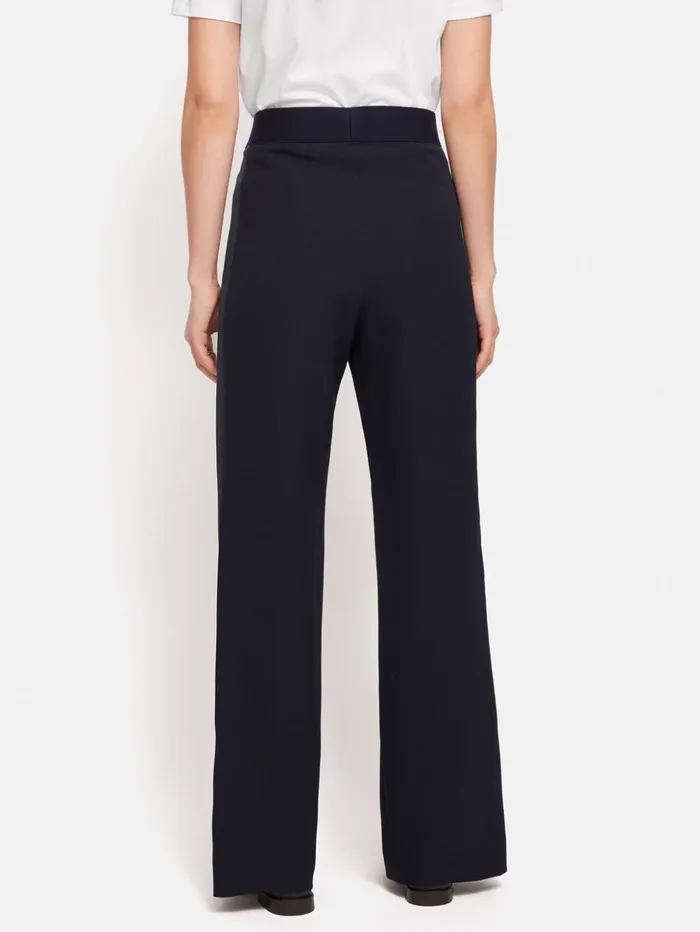 Jigsaw Crepe Split Hem Jogger Navy Women Trousers