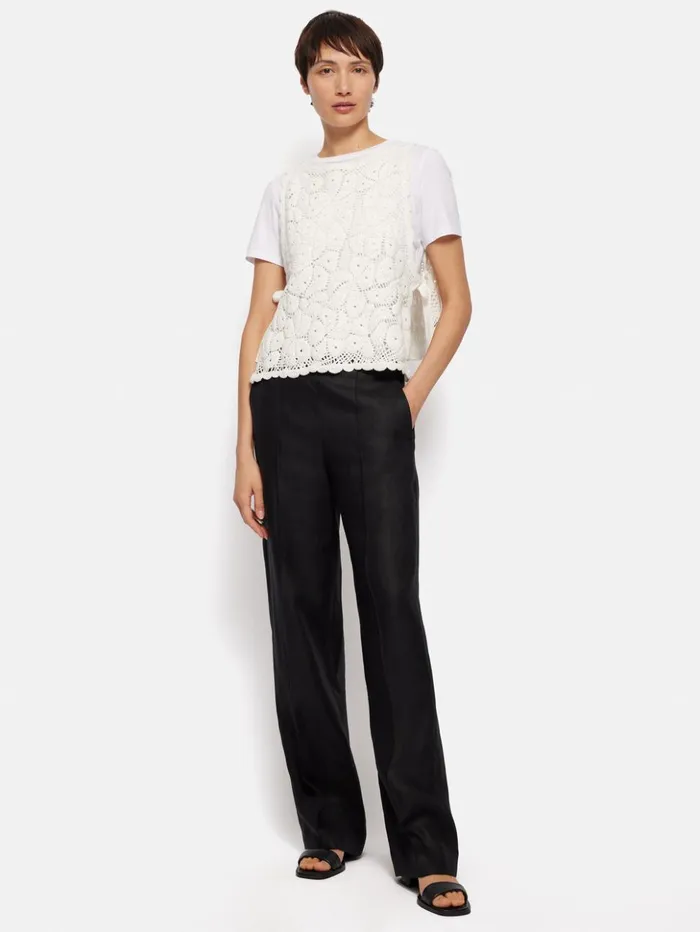 Jigsaw Crochet Embroidered Tank Ivory Women Knitwear and Cashmere