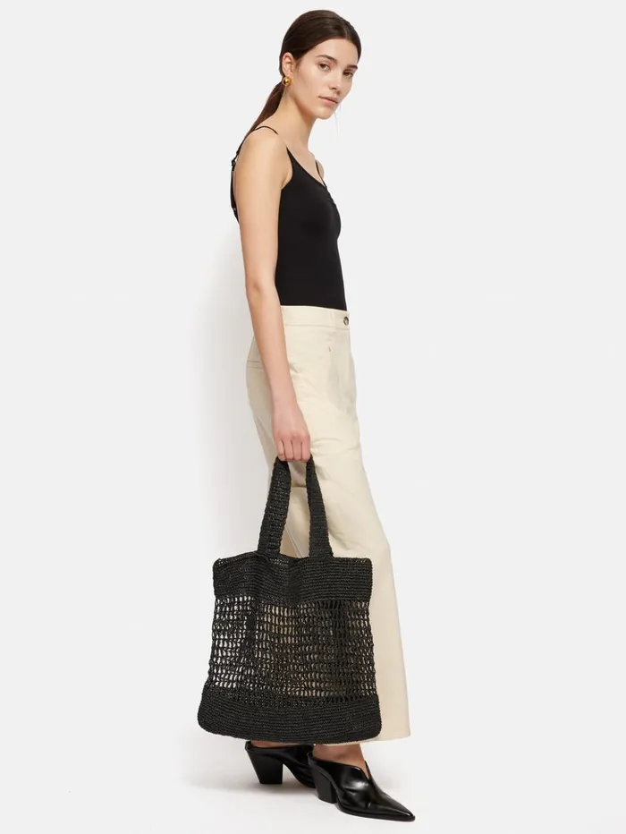 Jigsaw Crochet Tote Black Women Bags