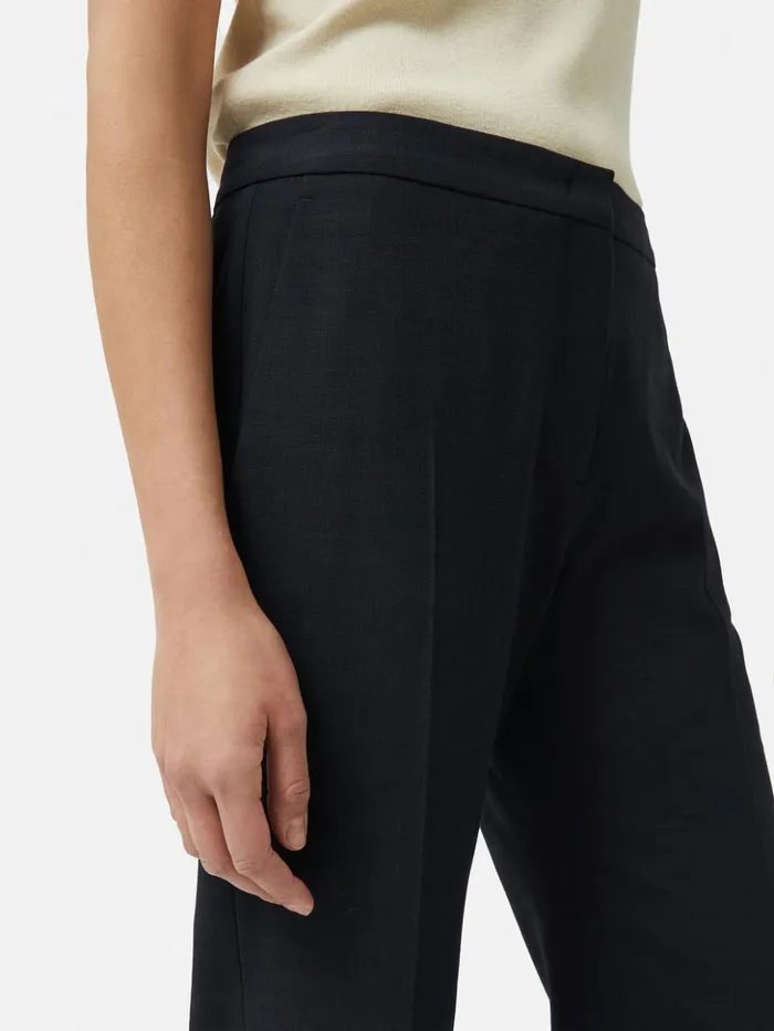 Jigsaw Crosshatch Mason Trouser Navy Women Trousers