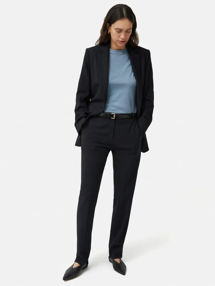 Jigsaw Crosshatch Palmer Trouser Navy Women Trousers