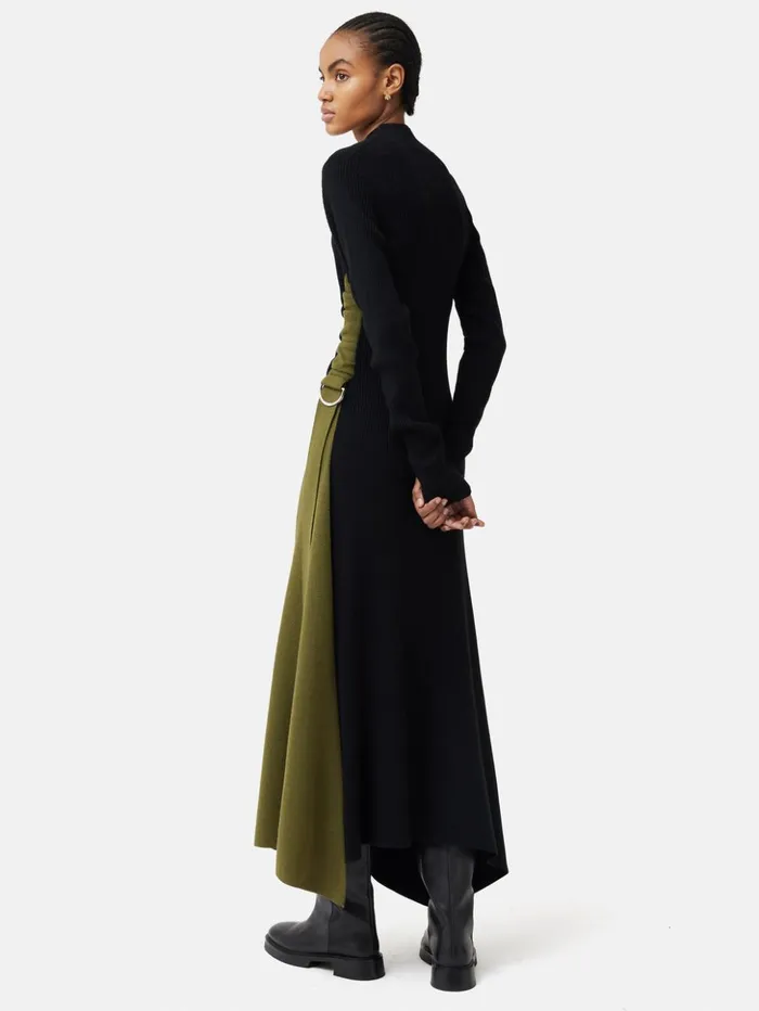 Jigsaw D Ring Knitted Dress Black Women Dresses and Jumpsuits