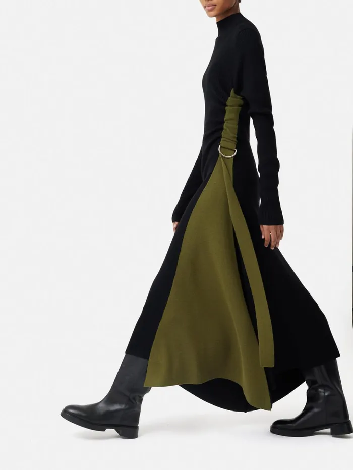 Jigsaw D Ring Knitted Dress Black Women Dresses and Jumpsuits