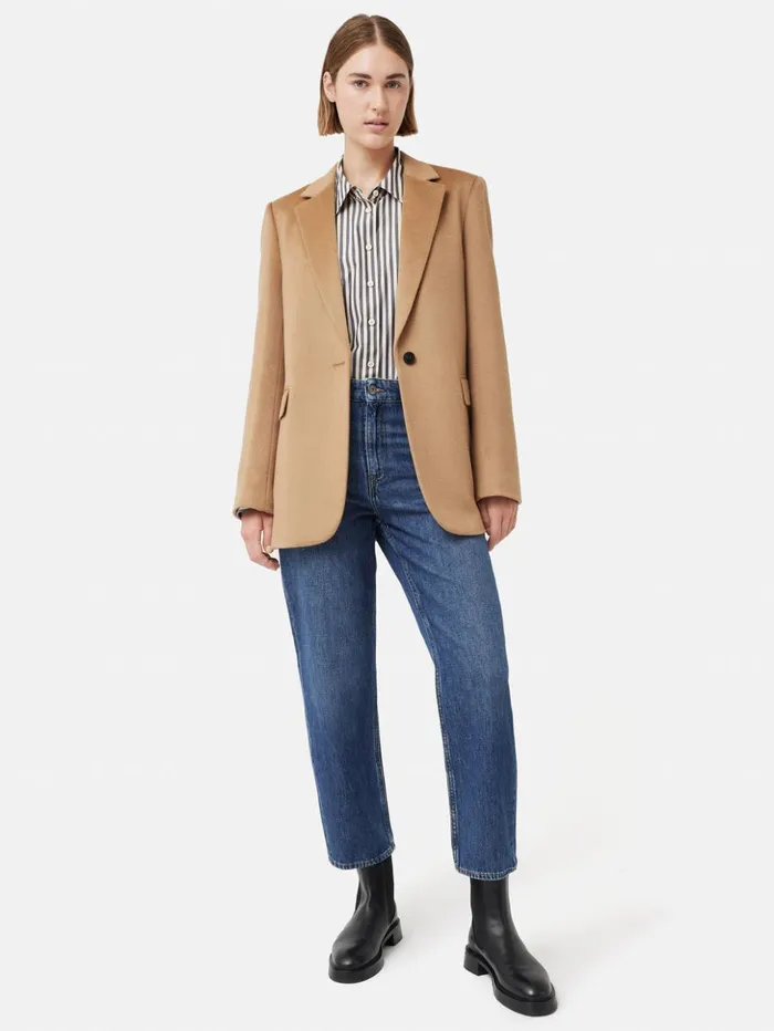 Jigsaw Delmont Cropped Tapered Jean Blue Women Trousers