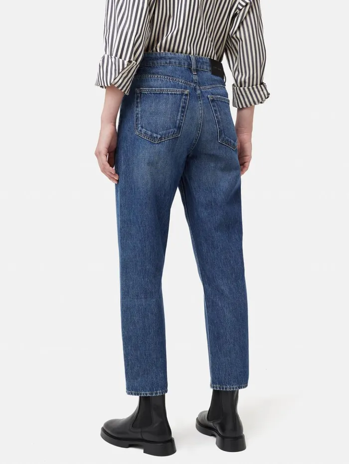 Jigsaw Delmont Cropped Tapered Jean Blue Women Trousers