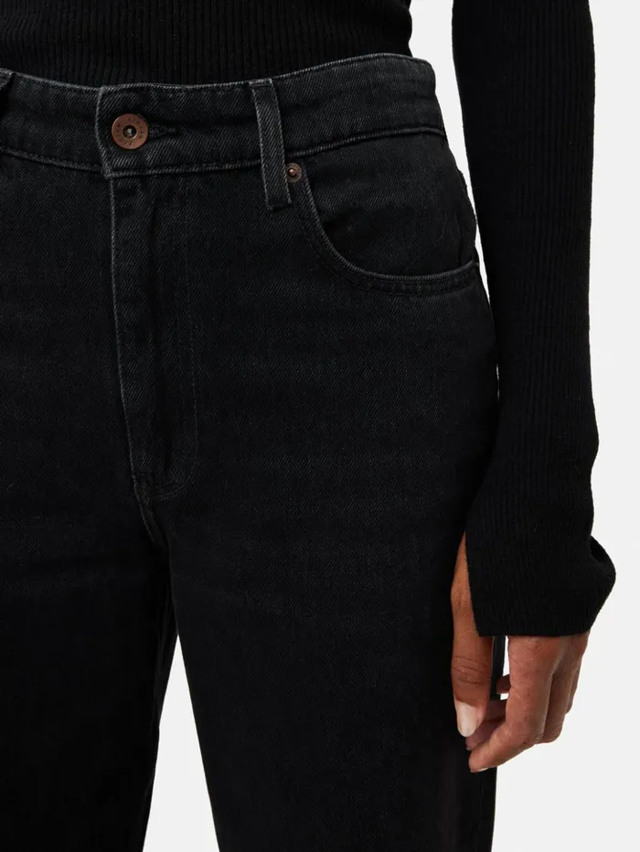 Jigsaw Delmont Cropped Tapered Jean Washed Black Women Denim