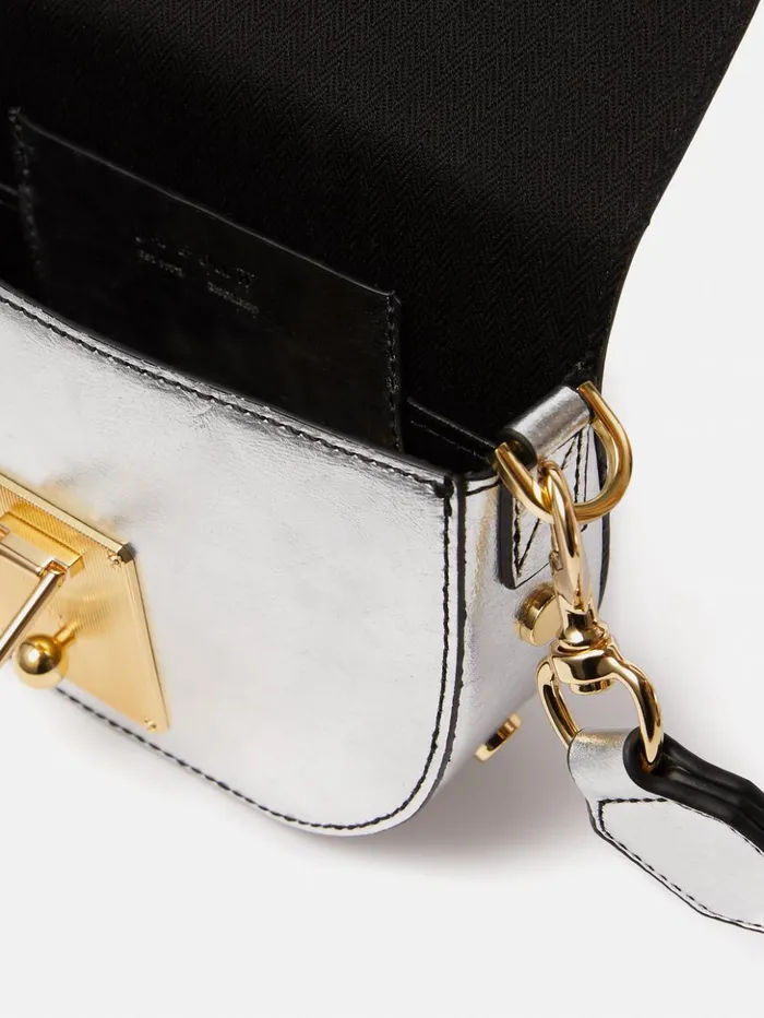 Jigsaw Denbigh Studded Leather Bag Silver Women Leather