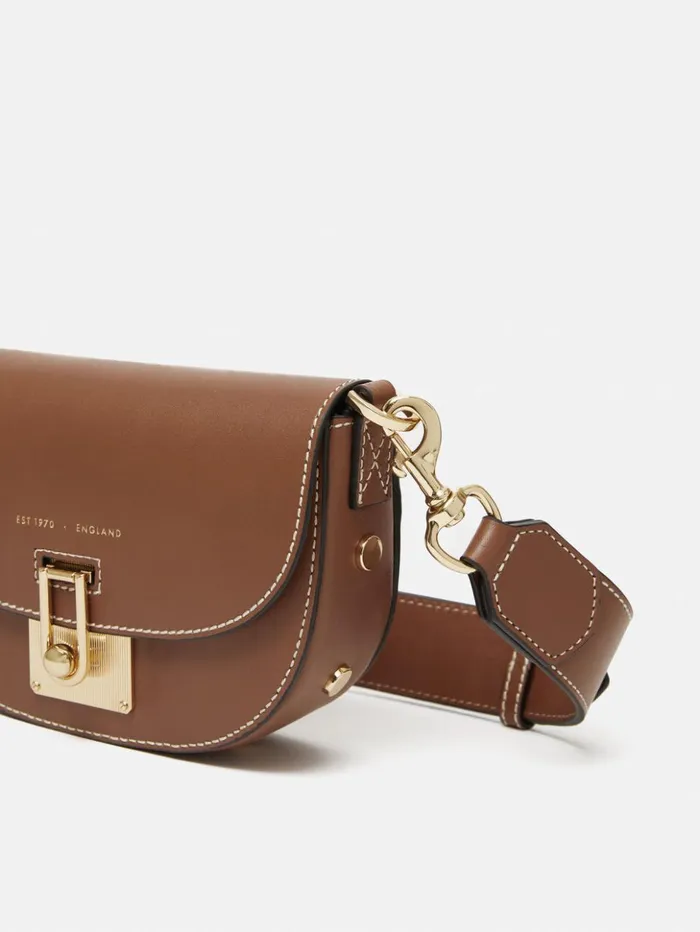 Jigsaw Denbigh Studded Leather Bag Tan Women Bags