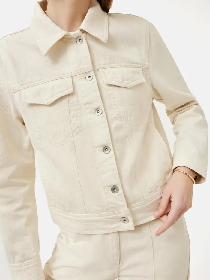 Jigsaw Denim Jacket Cream Women Coats and Jackets