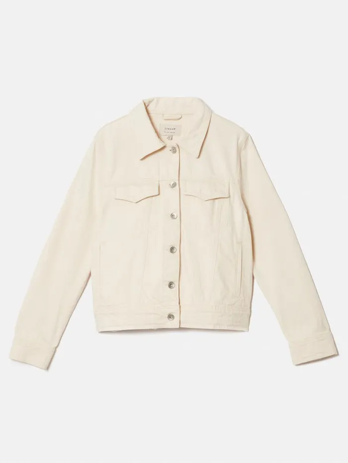 Jigsaw Denim Jacket Cream Women Coats and Jackets
