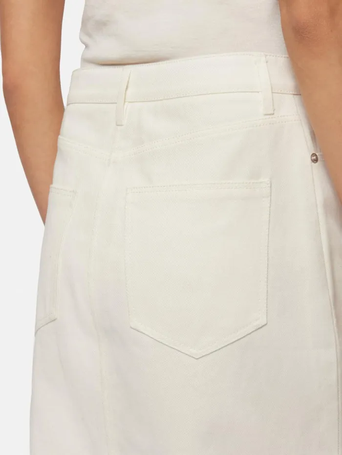 Jigsaw Denim Maxi Split Front Skirt Ecru Women Skirts