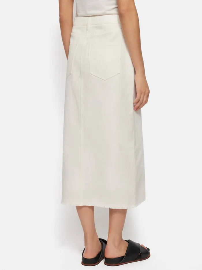 Jigsaw Denim Maxi Split Front Skirt Ecru Women Skirts