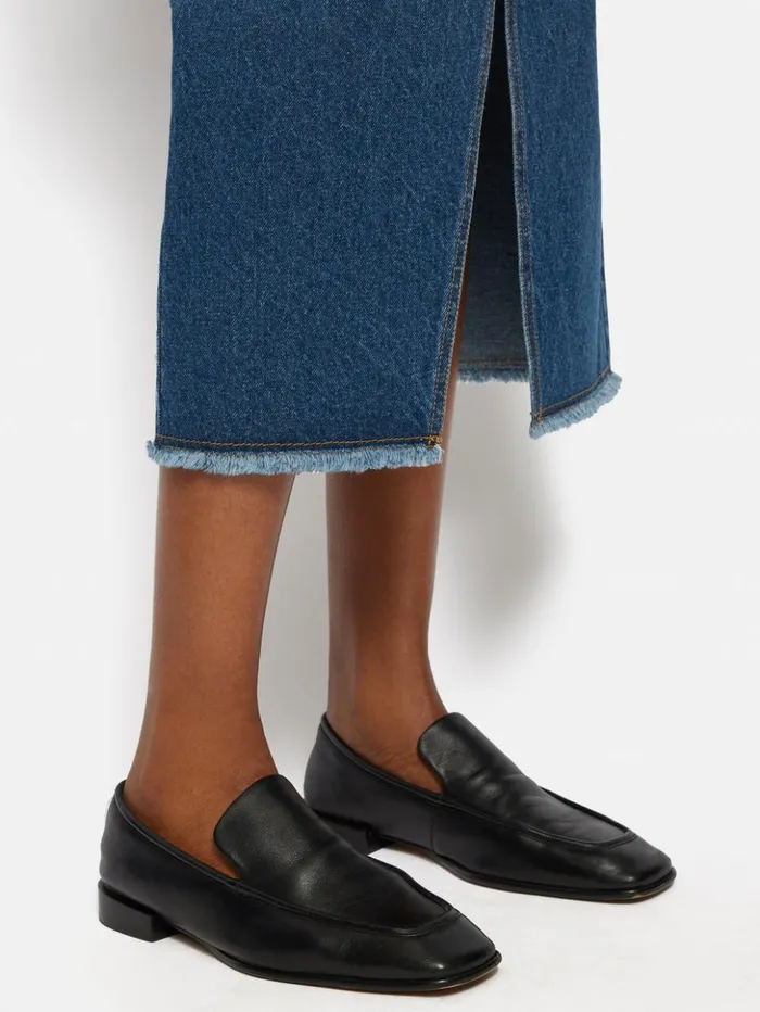 Jigsaw Denim Maxi Split Front Skirt Vintage Mid Blue Women Skirts