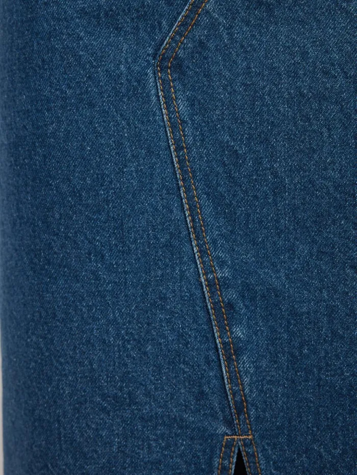 Jigsaw Denim Maxi Split Front Skirt Vintage Mid Blue Women Skirts