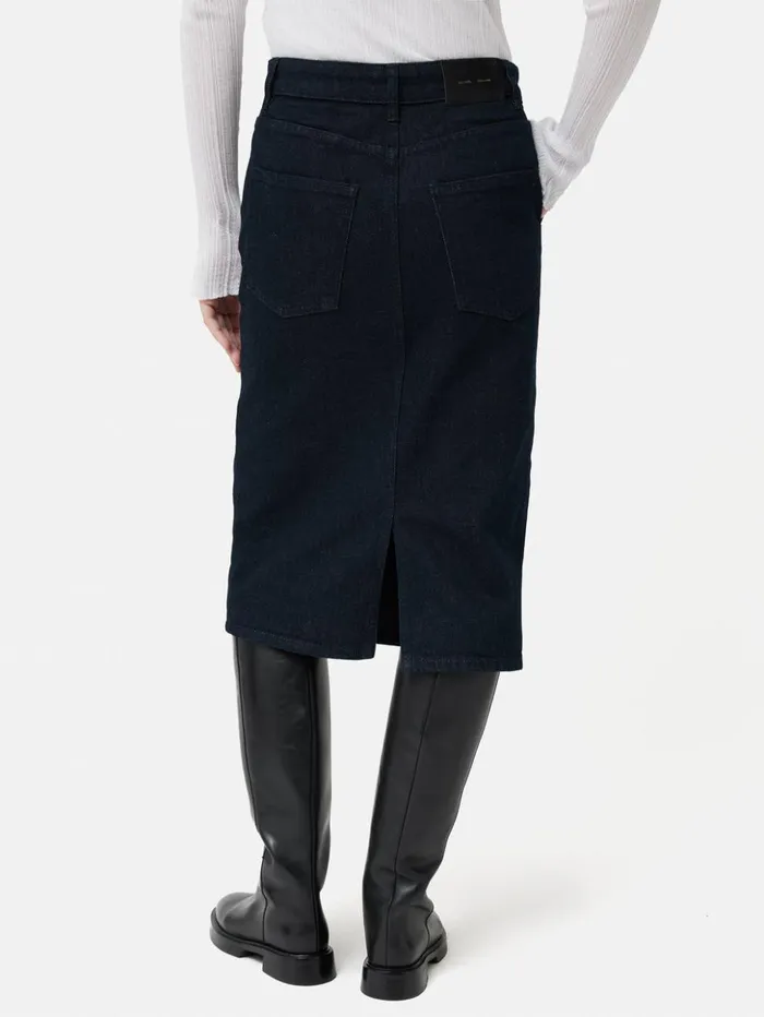 Jigsaw Denim Pencil Midi Skirt Indigo Women Skirts