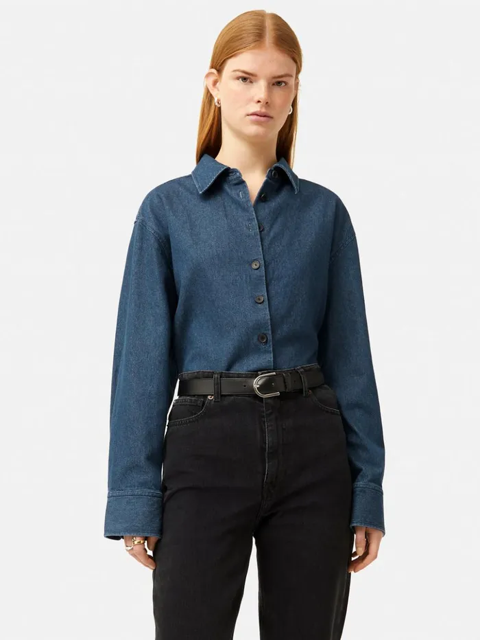 Jigsaw Denim Relaxed Shirt Indigo Women Shirts and Tops