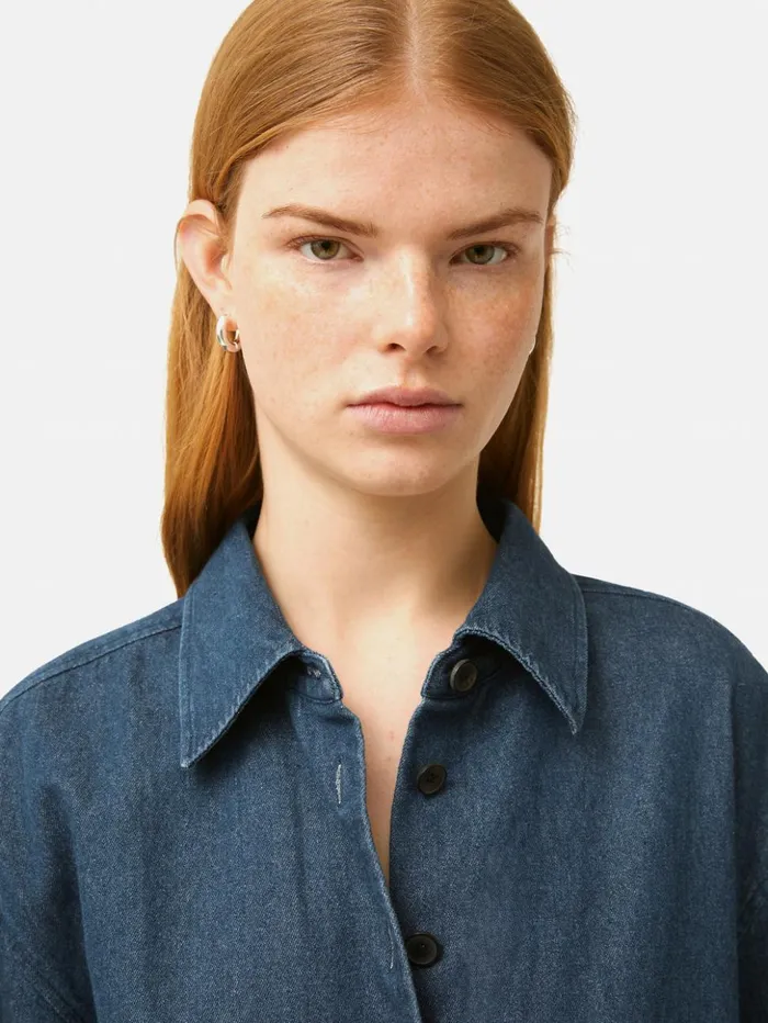 Jigsaw Denim Relaxed Shirt Indigo Women Shirts and Tops