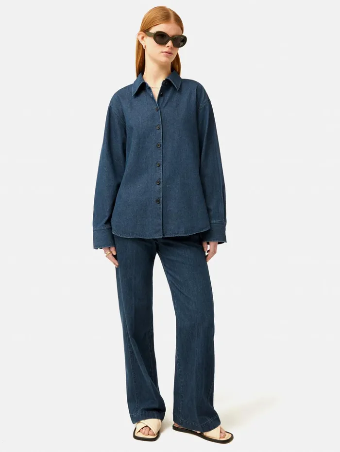 Jigsaw Denim Relaxed Shirt Indigo Women Shirts and Tops