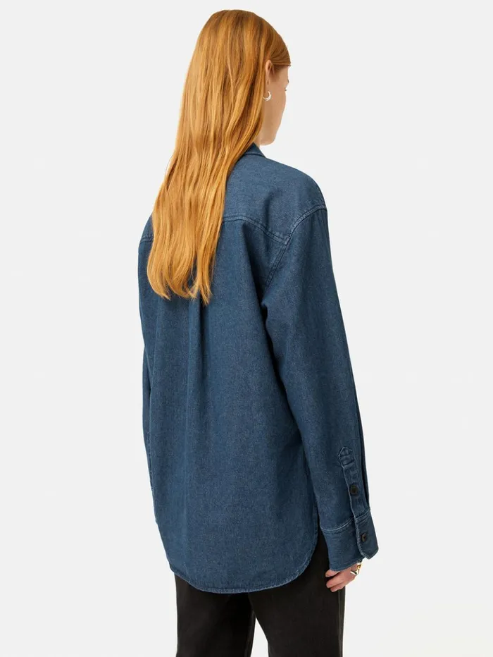 Jigsaw Denim Relaxed Shirt Indigo Women Shirts and Tops