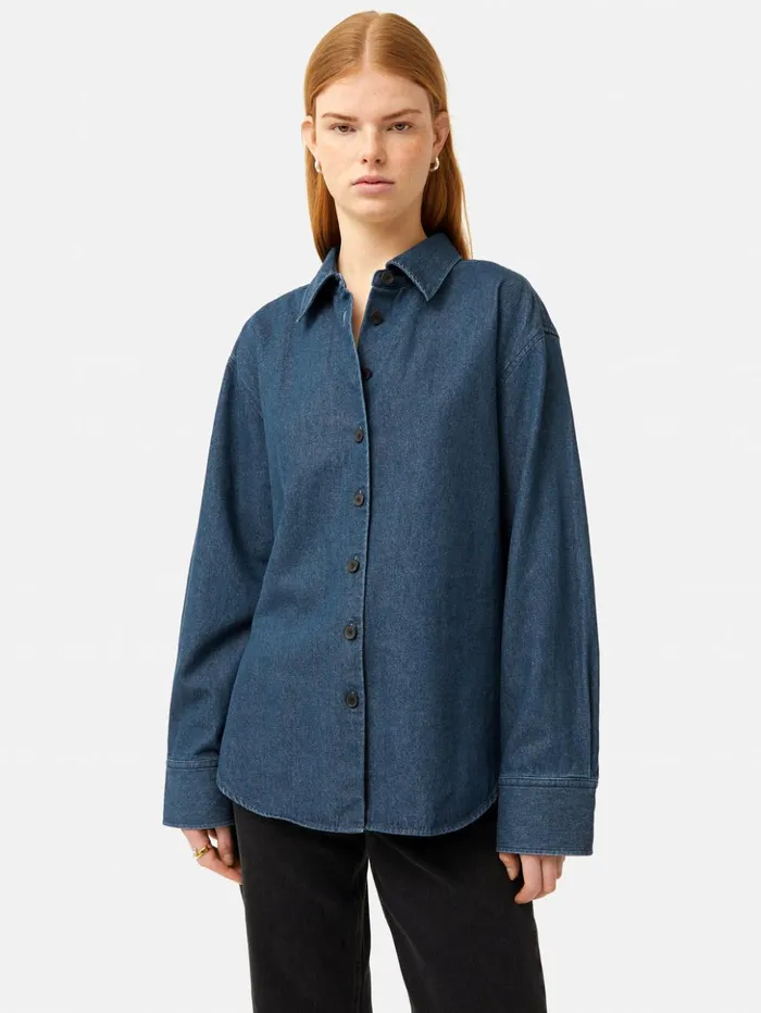 Jigsaw Denim Relaxed Shirt Indigo Women Shirts and Tops