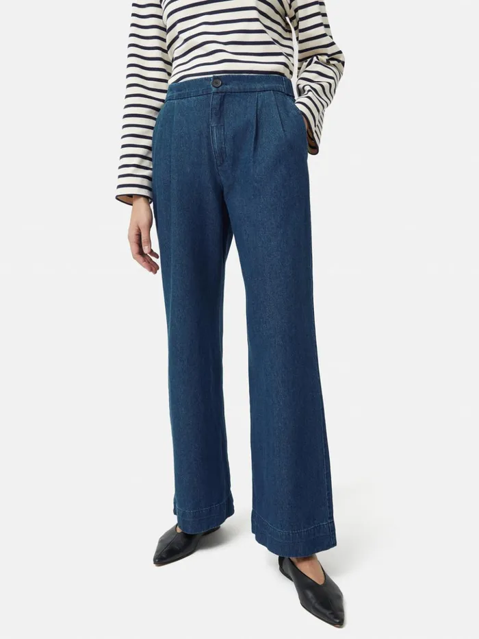 Jigsaw Denim Relaxed Trouser Indigo Women Trousers