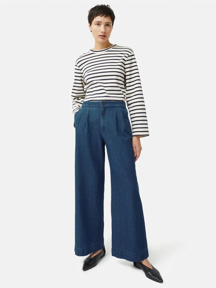 Jigsaw Denim Relaxed Trouser Indigo Women Trousers